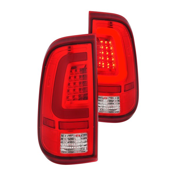 Anzo® - Chrome/Red LED Tail Lights, Ford F-250