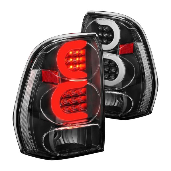Anzo® - Black Fiber Optic LED Tail Lights, Chevy Trailblazer