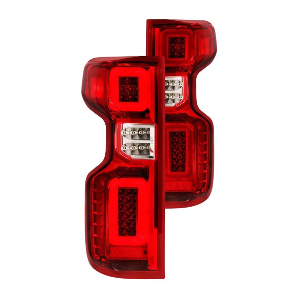 Anzo® - Chrome/Red Sequential Fiber Optic LED Tail Lights