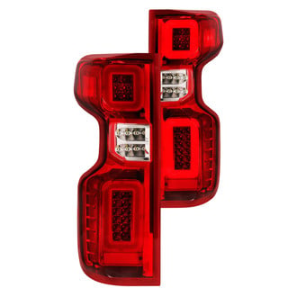 Anzo® - Driver and Passenger Side Chrome/Red Sequential Fiber Optic LED Tail Lights