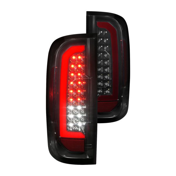 Anzo® - Black/Smoke Fiber Optic LED Tail Lights, Chevy Colorado
