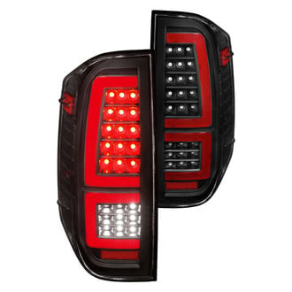 Anzo® - Driver and Passenger Side Black Sequential Fiber Optic LED Tail Lights