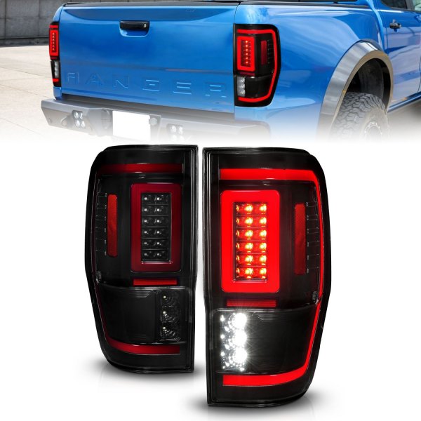 Anzo® - Black/Smoke LED Tail Lights, Ford Ranger