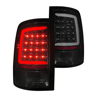 Anzo® - Driver and Passenger Side Black/Smoke Plank Style Fiber Optic LED Tail Lights