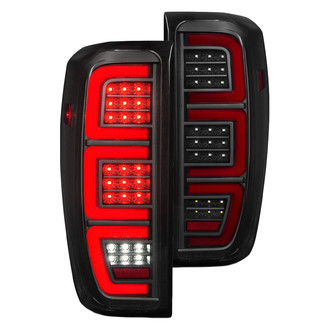 Anzo® - Driver and Passenger Side Black/Smoke Sequential Fiber Optic LED Tail Lights
