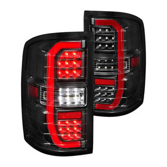 Anzo® - Driver and Passenger Side Black Sequential Fiber Optic LED Tail Lights