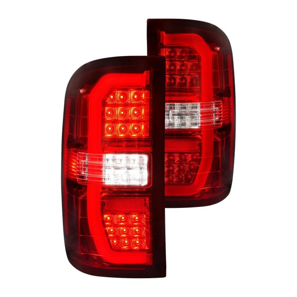 Anzo® - Chrome/Red Sequential Fiber Optic LED Tail Lights