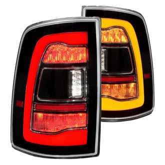 Anzo® - Driver and Passenger Side Black Sequential Fiber Optic LED Tail Lights
