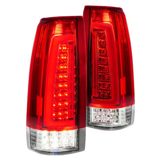 Anzo® - Driver and Passenger Side Chrome/Red Sequential Fiber Optic LED Tail Lights