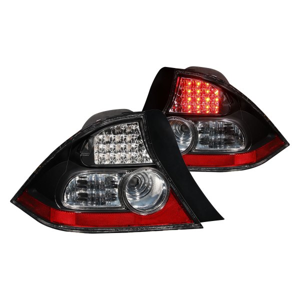 Anzo® - Black/Red LED Tail Lights, Honda Civic