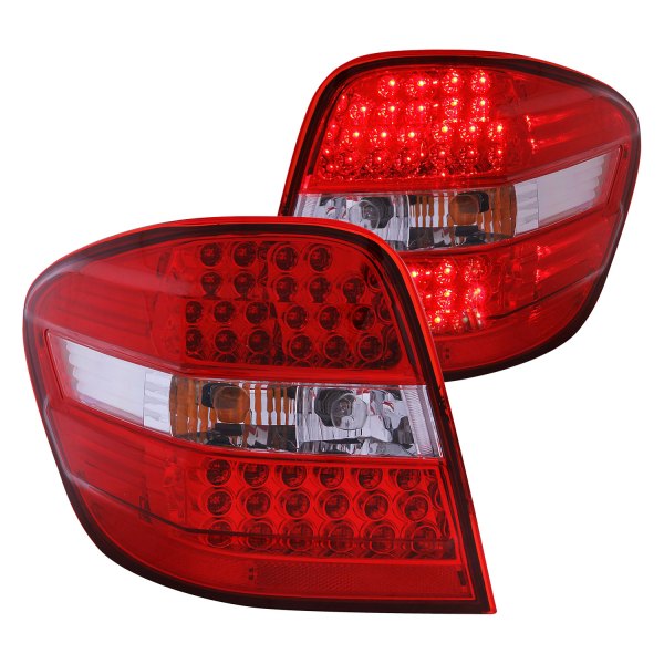 Anzo® - Chrome/Red LED Tail Lights, Mercedes M Class