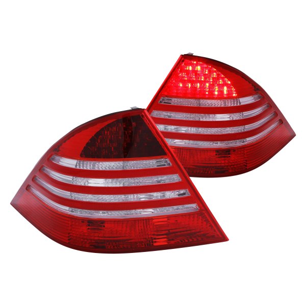 Anzo® - Chrome/Red LED Tail Lights, Mercedes S Class