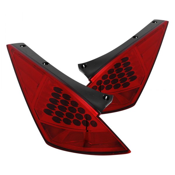 Anzo® - Chrome/Red LED Tail Lights, Nissan 350Z