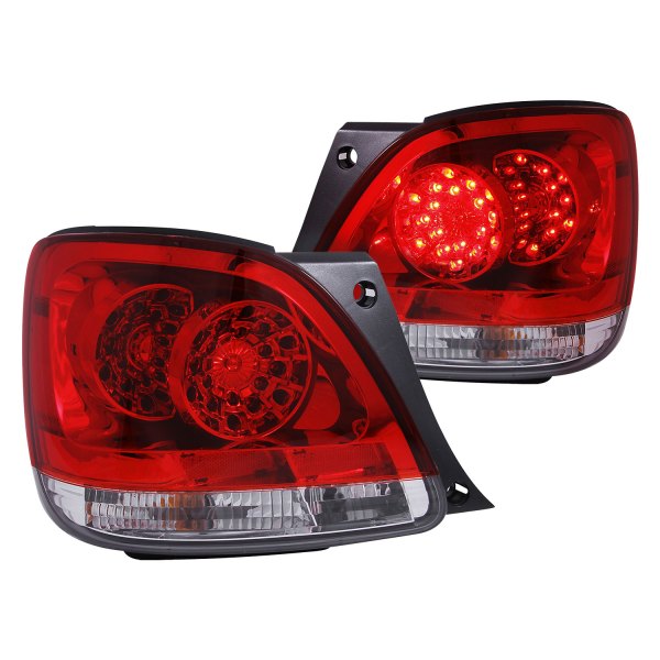 Anzo® - Chrome/Red LED Tail Lights, Lexus GS