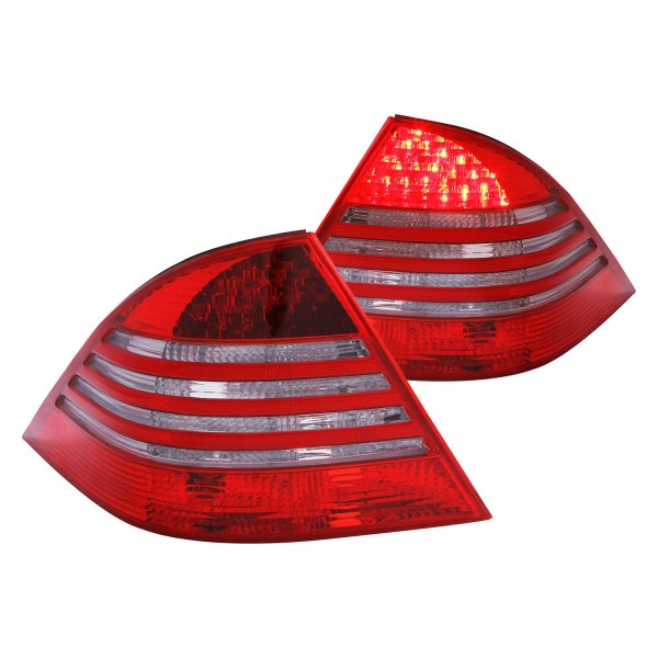 Anzo® - Chrome Red/Smoke LED Tail Lights, Mercedes S Class