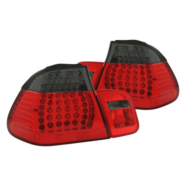 Anzo® - Chrome Red/Smoke LED Tail Lights, BMW 3-Series
