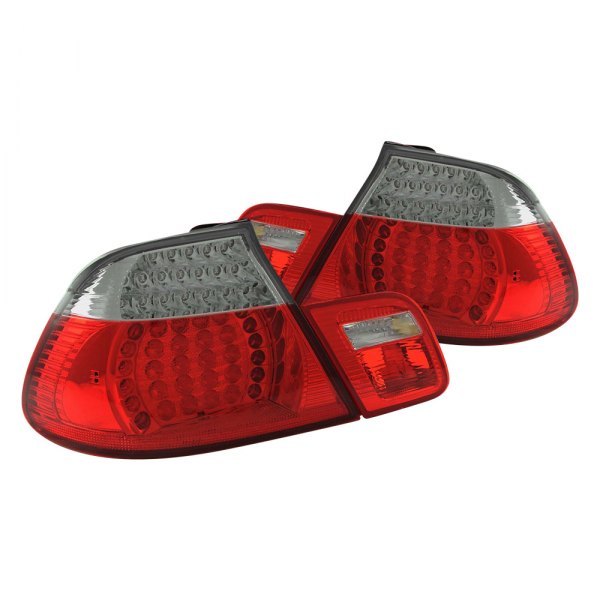 Anzo® - Chrome/Red LED Tail Lights, BMW 3-Series