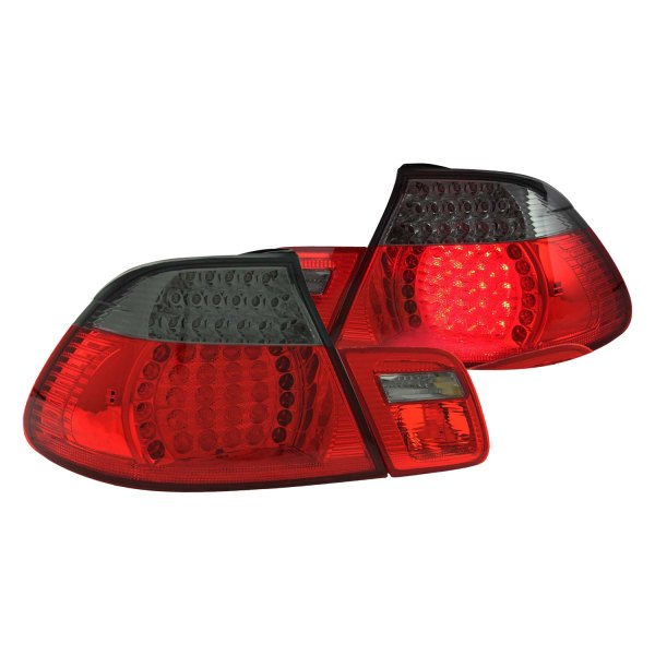 Anzo® - Chrome Red/Smoke LED Tail Lights, BMW 3-Series