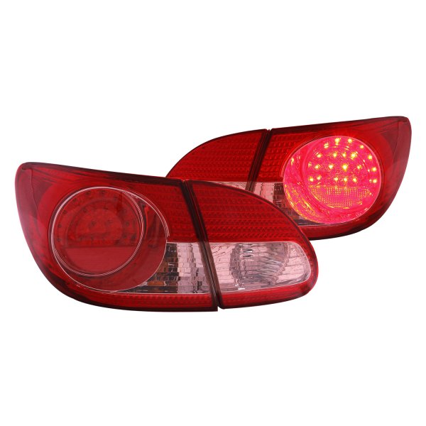 Anzo® - Chrome/Red LED Tail Lights, Toyota Corolla