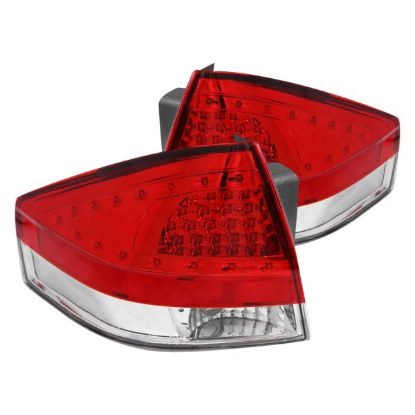 Anzo® - Chrome/Red LED Tail Lights, Ford Focus