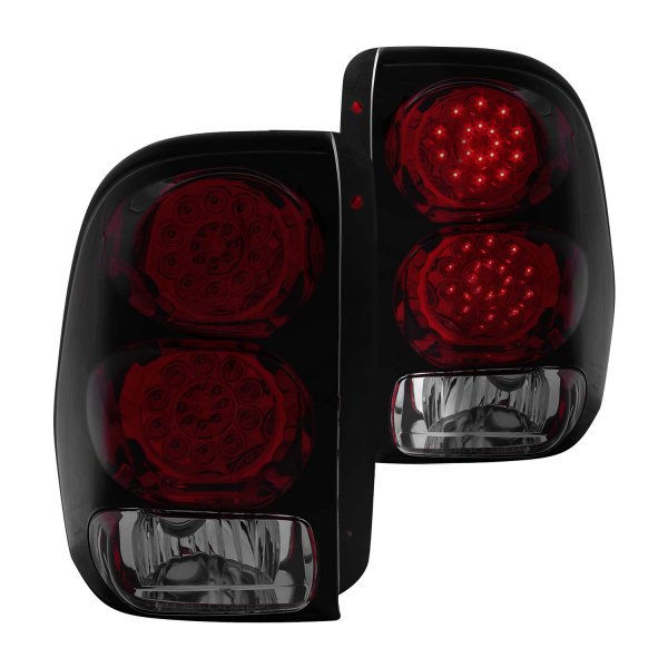 Anzo® - Black Red/Smoke LED Tail Lights, Chevy Trailblazer