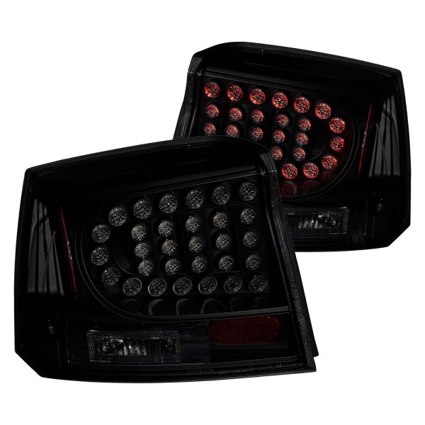 Anzo® - Black/Smoke LED Tail Lights, Dodge Charger
