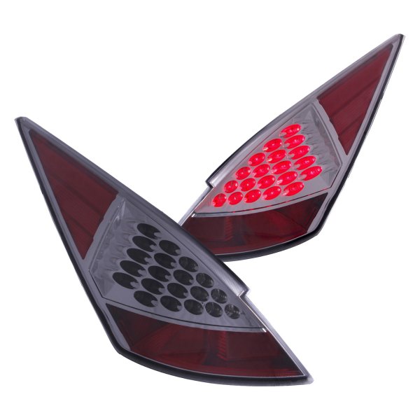 Anzo® - Chrome Red/Smoke LED Tail Lights, Nissan 350Z