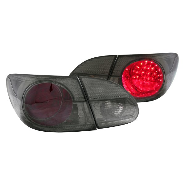 Anzo® - Chrome Red/Smoke LED Tail Lights, Toyota Corolla