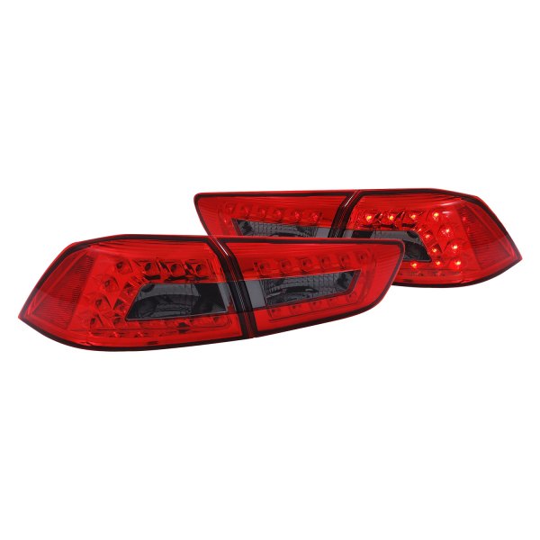 Anzo® - Chrome Red/Smoke LED Tail Lights, Mitsubishi Lancer