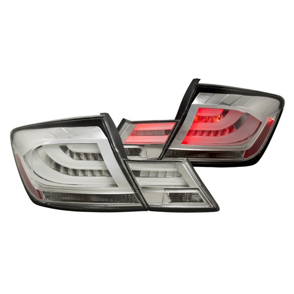 Anzo® - Chrome Fiber Optic LED Tail Lights, Honda Civic