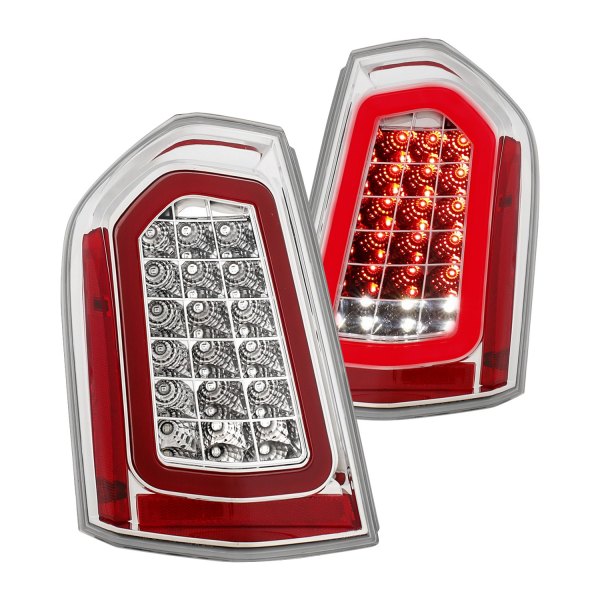 Anzo® - Chrome Sequential Fiber Optic LED Tail Lights, Chrysler 300