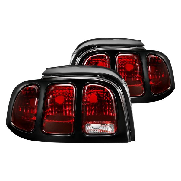 Anzo® - Black/Red Factory Style Tail Lights, Ford Mustang