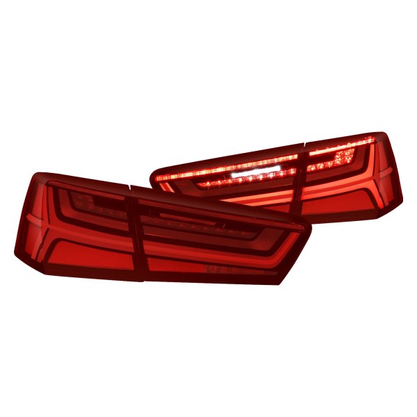 Anzo® - Black/Red Sequential Fiber Optic LED Tail Lights