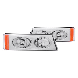 Anzo® - Chrome Amber/Clear Crystal Turn Signal/Parking Lights
