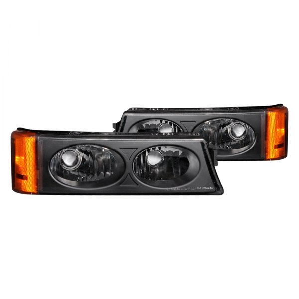 Anzo® - Black/Amber/Clear Crystal Turn Signal/Parking Lights