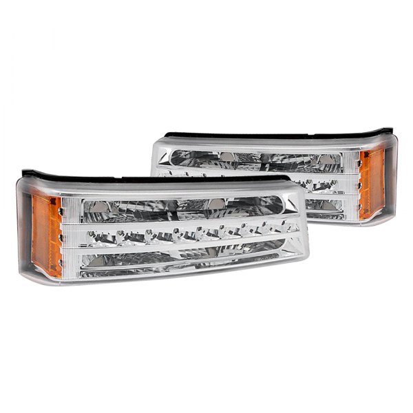 Anzo® - Chrome/Amber/Clear LED Turn Signal/Parking Lights
