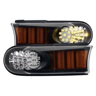 船舶 信号ライト  アンティーヴィンテージ LEDライトに改造 Anzo® 511078 - Black LED Turn Signal/Corner Lights