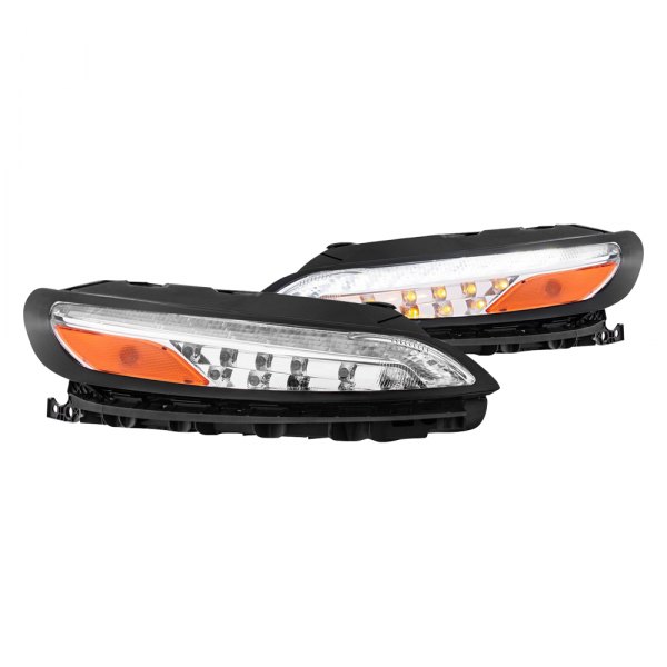 Anzo® - Black/Chrome/Amber/Clear LED Turn Signal/Parking Lights, Jeep Cherokee