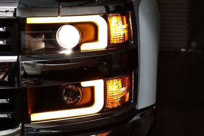 Anzo® - Plank Style Driver and Passenger Side Chrome Switchback LED U-Bar™ Projector Headlights, Installation