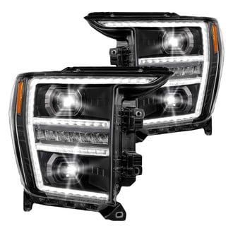 Anzo® - Driver and Passenger Side Black Light Tube Projector LED Headlight Set with DRL and Sequential Turn Signal