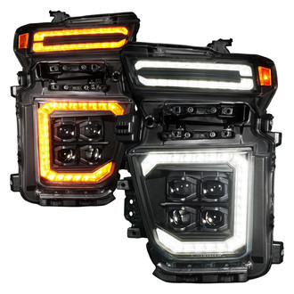 Anzo® - Z-Series Driver and Passenger Side Black DRL Bar Projector LED Headlight Set