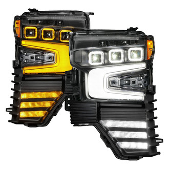 Anzo® - Z-Series Driver and Passenger Side Black DRL Bar Projector LED Headlight Set