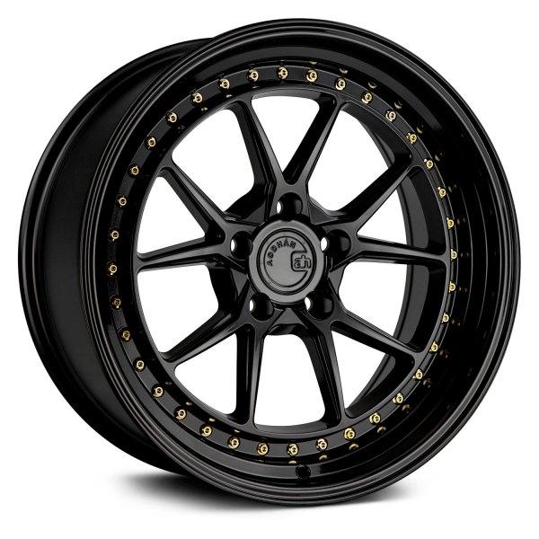 AODHAN® - DS08 Gloss Black with Gold Rivets