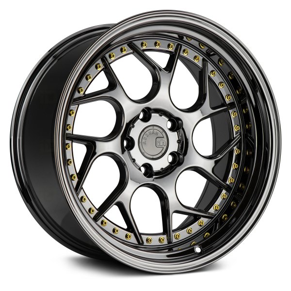 AODHAN WHEELS® - DS-01 Black Vacuum with Gold Rivets