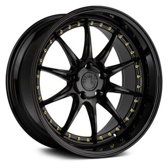 AODHAN® - DS07 Gloss Black with Gold Rivets