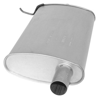 AP Exhaust® - Challenge Series Driver Side Aluminized Steel Oval Exhaust Muffler with Flange and Inlet Neck