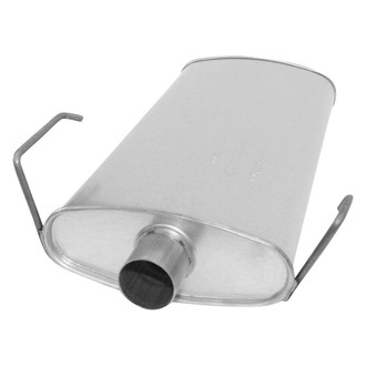 AP Exhaust® - Challenge Series Aluminized Steel Front Oval Exhaust Muffler with Inlet/Outlet Neck