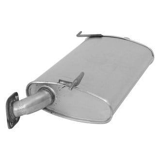 AP Exhaust® - Challenge Series Driver Side Aluminized Steel Oval Exhaust Muffler with Flange and Spout