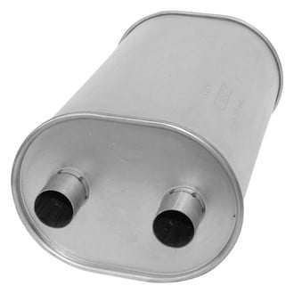 AP Exhaust® - Challenge Series Aluminized Steel Oval Exhaust Muffler with Inlet/Outlet Neck
