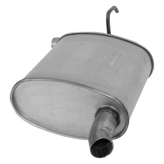 AP Exhaust® - Challenge Series Passenger Side Aluminized Steel Oval Exhaust Muffler with Inlet Neck and Spout
